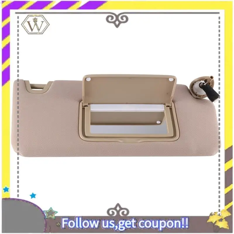 

L38A-83230-TC0-T91ZA Beige Right Side Car Sunvisor Shade Replacement Sun Visor With Light Makeup Mirror For Honda Accord 2008-20