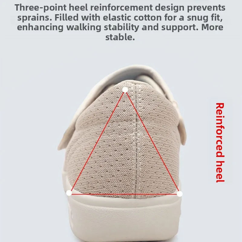 

Detic Foot oes Breathable Loose Men's Women's Large Bone Foot Casual Cloth oes round Toe Flat Heel Rubber Foam Outsole