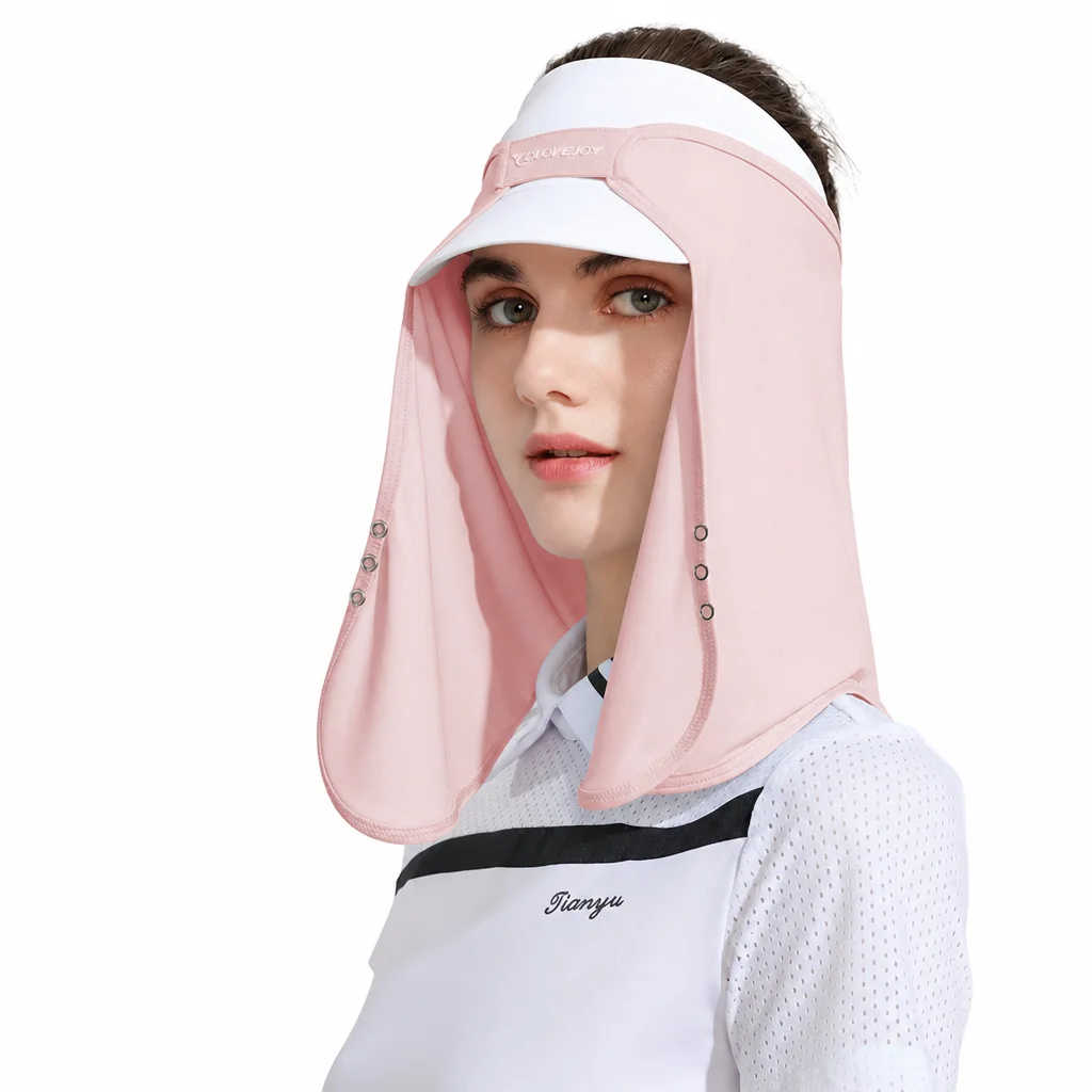 Generic UPF 50+ Ice Silk Sun Hat with Removable Face Cover and Neck Flap Breathable Quick Dry Cooling Sun Protection Cap for Men