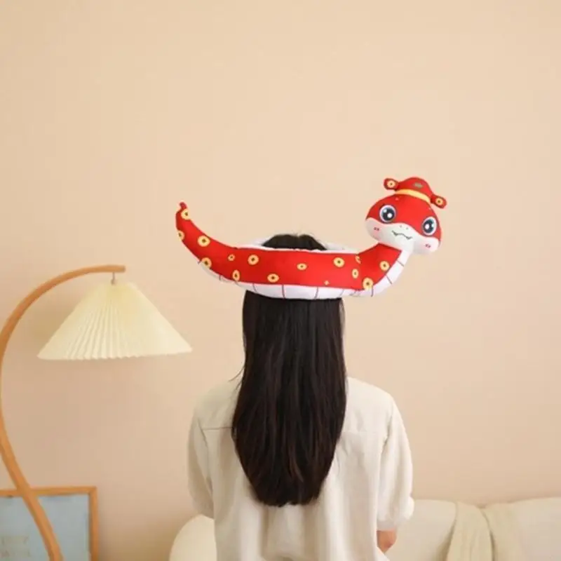 Funny Snake Hat Winter Warm Party Head Cover Breathable Soft Head Costume 6XDA