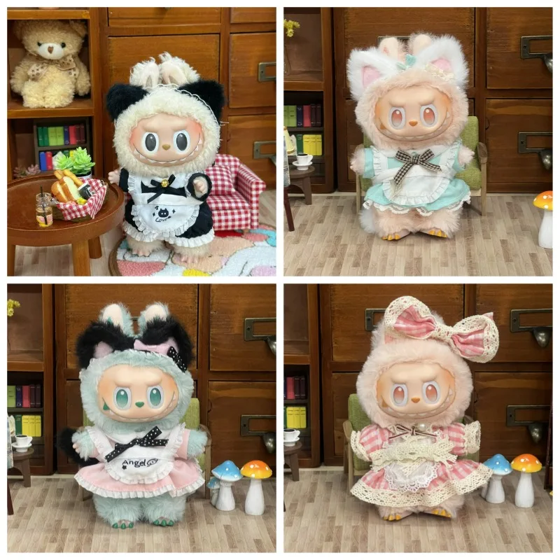 

Модная милая кукольная одежда, украшение, разноцветная одежда для горничной, купить два украшения с бантом, головные уборы, одежда для Labubu