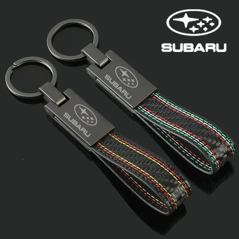 Leather Auto Key Chains Car Keychain Keyring Pendant For Subaru WRX BRZ DRL XV STI Outback Legacy Forester Impreza Tribeca