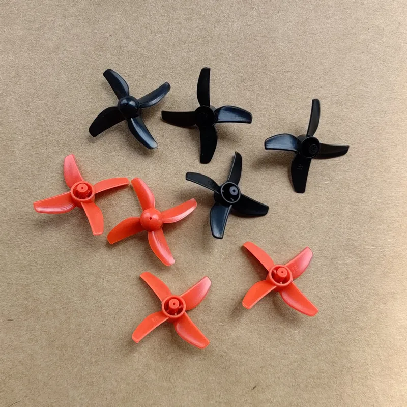 Red Black 30mm Main Blades Props Propellers 4-blade Four-blade Fans R/C Spare Parts For R/C Drone Quadcopter DIY Toys