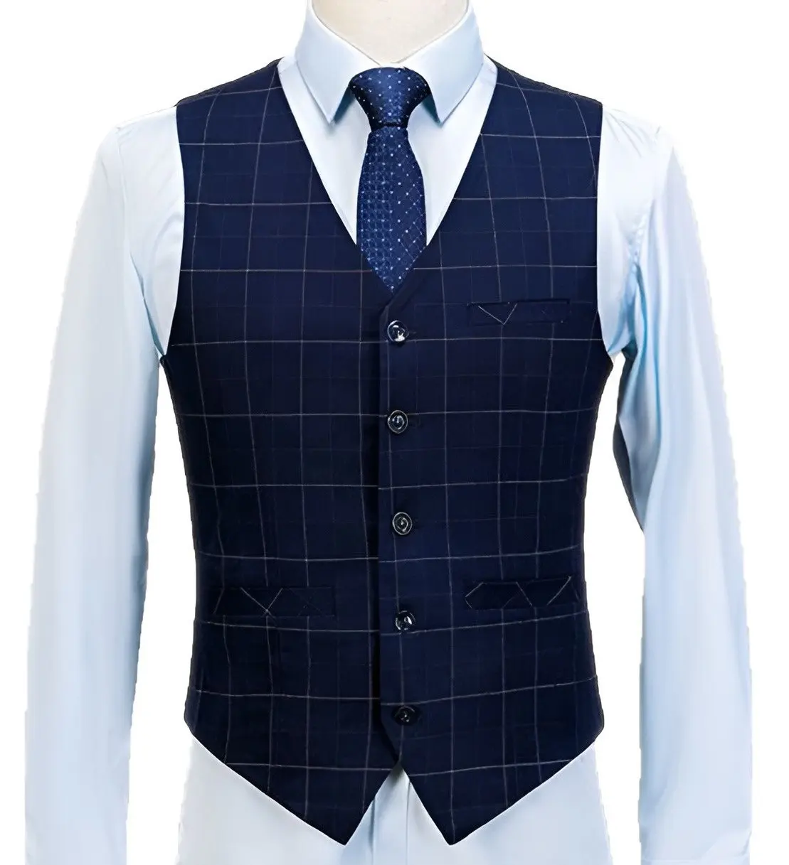 Trajes a cuadros para hombre, de corte ajustado esmoquin, Blazer de solapa con muesca, pantalones, chaleco personalizado, ropa Formal de boda, 3 piezas