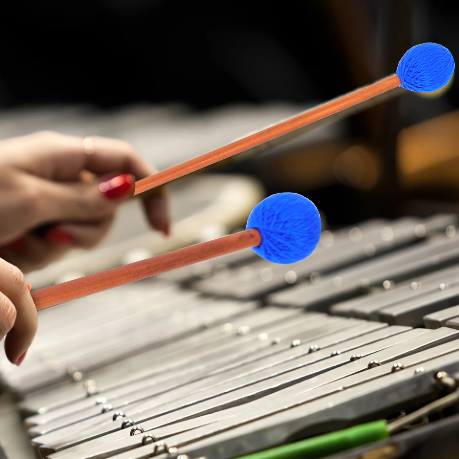 

2Pairs Marimba Mallets Yarn Rubber Percussion Sticks Durable Practical Professional Drum Accessories Tongue Drum Mallets