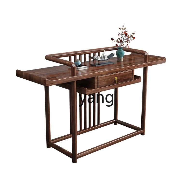 

LTT New Chinese Light Luxury Ebony Wood Entrance Table Simple Corridor Entrance Entrance Table