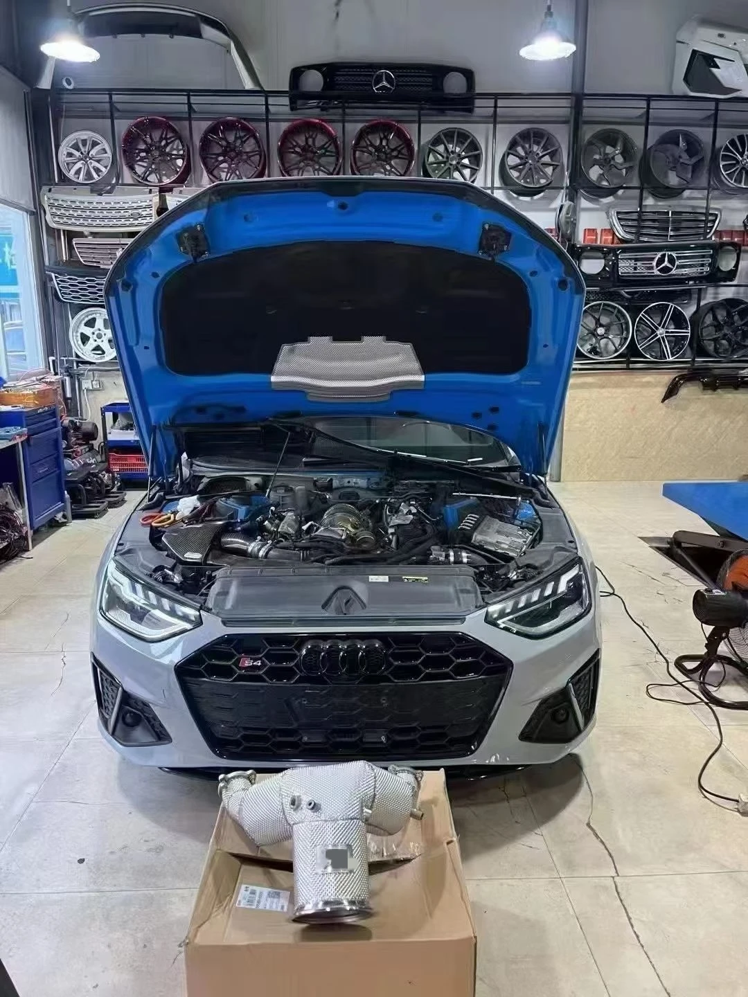 ACE Auspuffkrümmer für Audi S4 S5 3.0T B9 2013-2023 Downpipe mit Hitzeschutz, exakte Passform, hochwertiges Auspuffrohr mit optimiertem Durchfluss – Detail 9