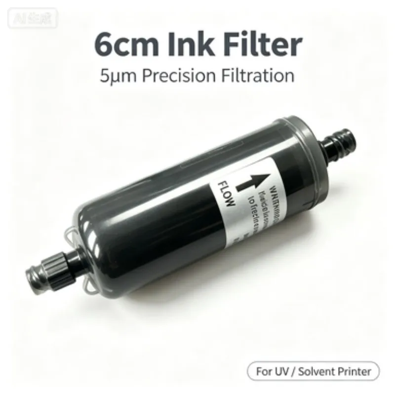 5μm Ink Filter With Conversion Fittings For UV Solvent Eco‑solvent Large Format Printer, Cylindrical Ink Filter Prevent Nozzle C