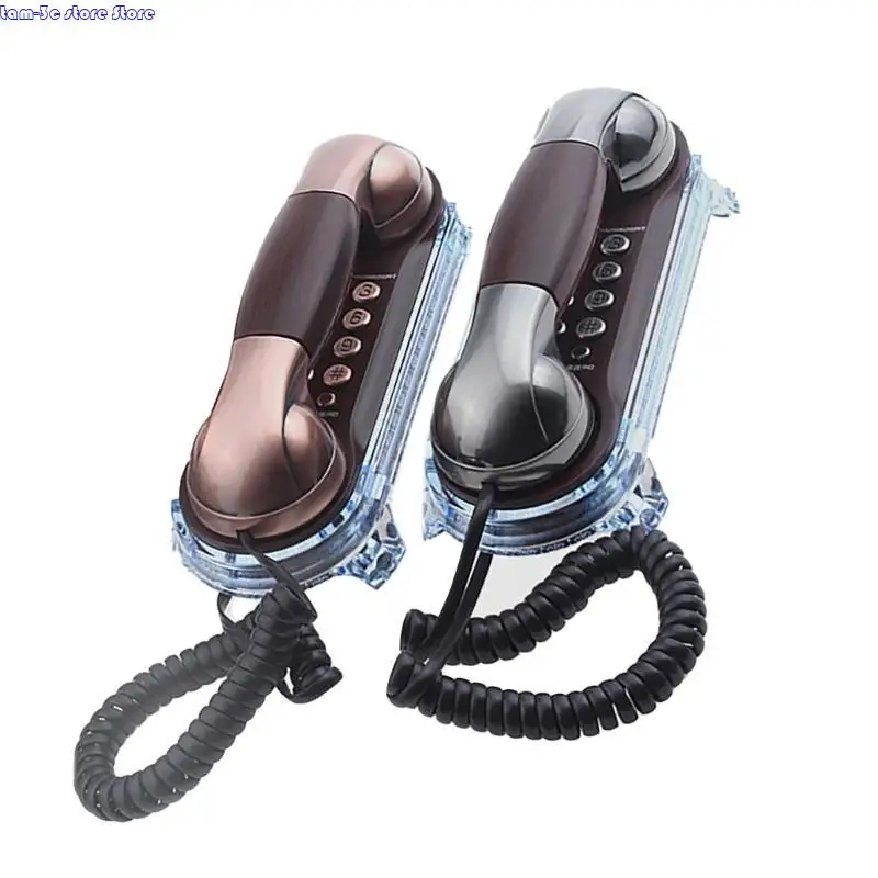 هاتف D0UA MT025 الهاتف الأنيق الجدار المثبت على الجدار مع زر كبير ، إعادة الاتصال والمكالمات الواردة وظائف وميض