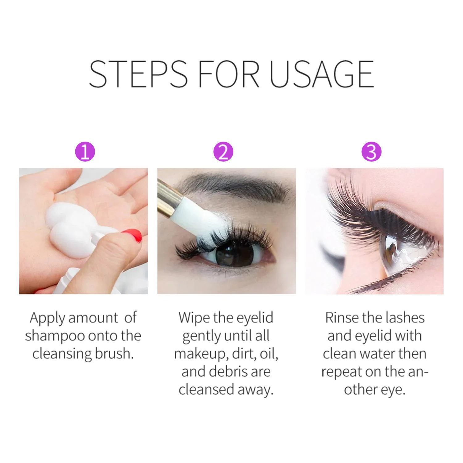 Clean Eyelash Care Moisturizing Frizzy Makeup Remover Does Not Stimulate Skin Eyelash Shampoo