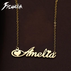 Collar personalizado con nombre y logotipo, colgante personalizado, placa con nombre, regalo para mujeres, hombres, madre, pareja, familia, joyería de cadena de acero inoxidable