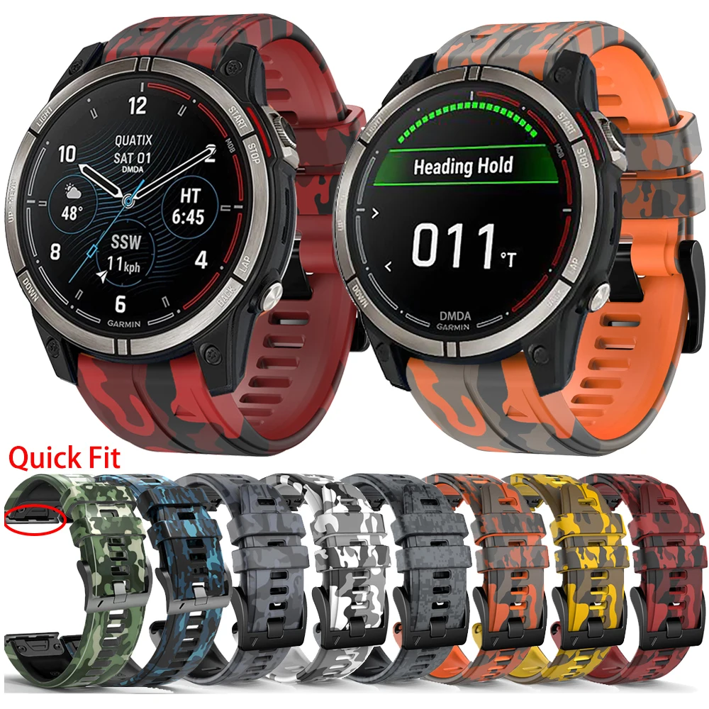 

Ремешок силиконовый для смарт-часов Garmin Quatix 7 7X 6 5 3, Быстросохнущий браслет Fenix 7X, 22 26 мм