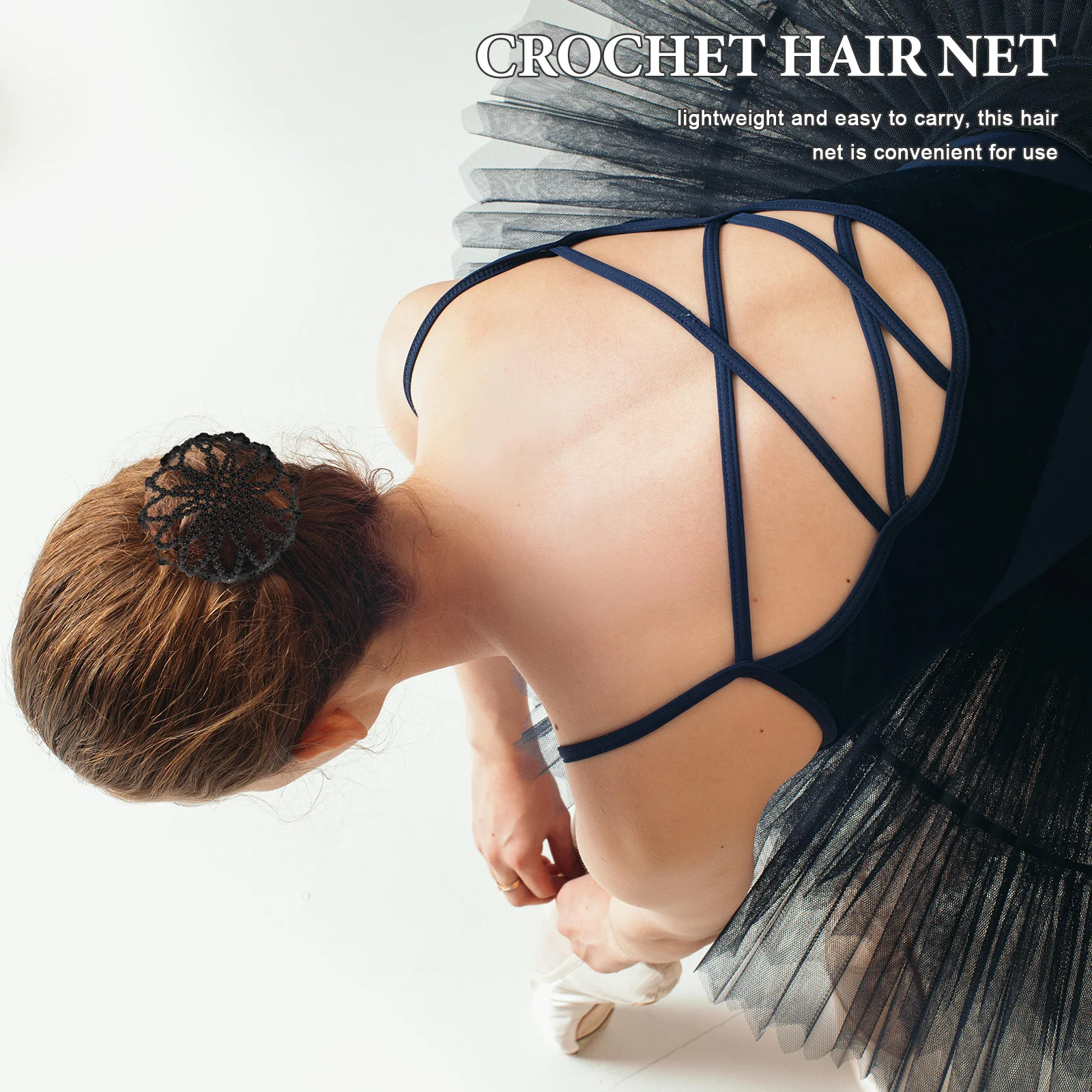 

Pearl Elastic Crochet Hair Net Bun Cover For Dance Skating Performance Women Girls Hair Snood Bun Nets For Dance Women