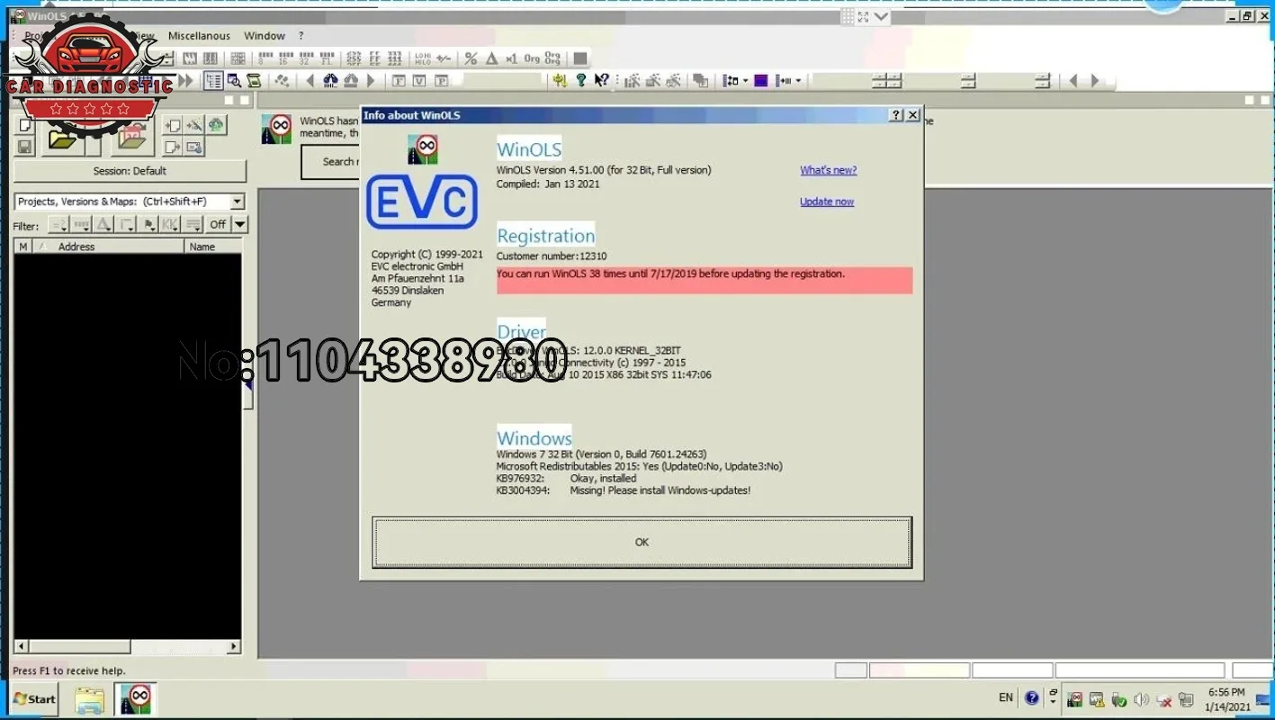 2026 Hot WinOLS 4.7 Auto Repair Software with Damos 2021 Files ECM Titanium 26100 Immo Service Tool V1.2 Auto Repair Software