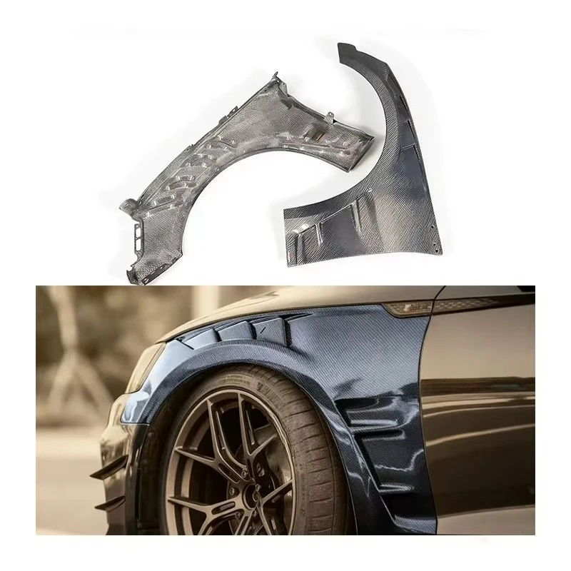 New Yaochi For Audi RS5 B9.5 Carbon Fiber Front Fender with Exhaust Bumper Cut-Outs-Bolt-On Retrofit/Upgrade 1 Year Warranty