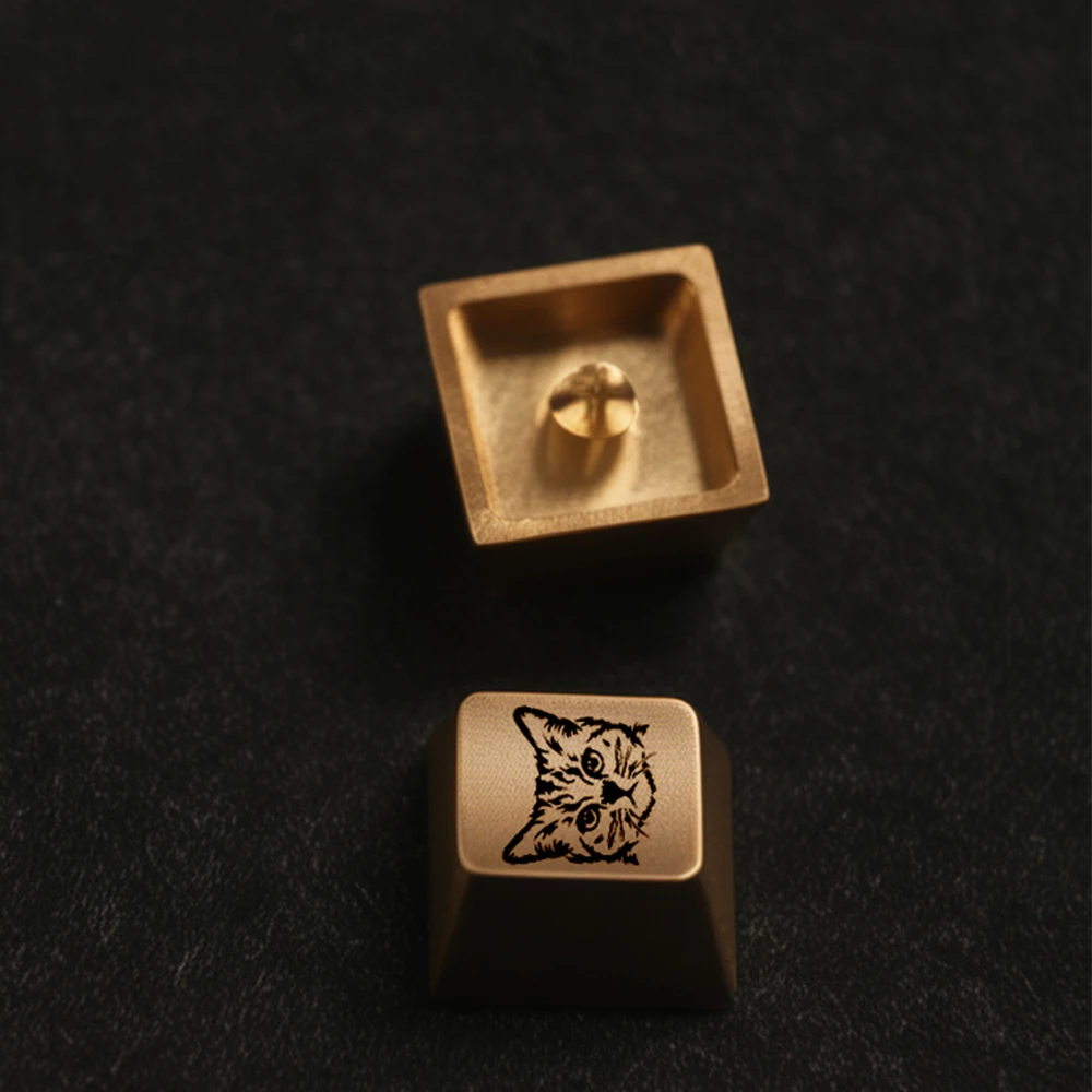 Cute Keycaps ESC Arrow Caps Metal Gold Mechanical Keyboard DIY Cherry Profile Customized Cat Zinc Alloy Cross Aixs GiftsKeycaps