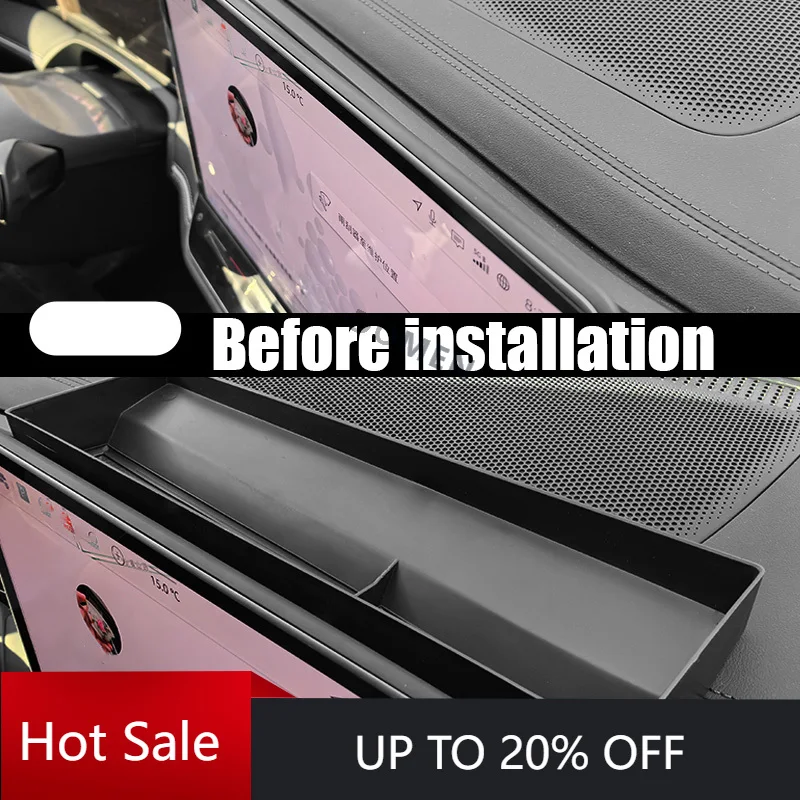 DOMEN New ABS Storage Box Behind The Central Control Screen Car Interior Storage Accessories For Volkswagen Passat Pro I 2024 20