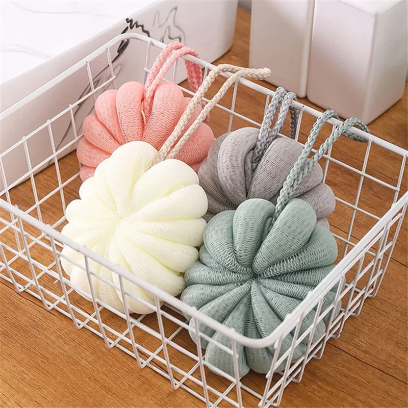 1PC Petal Bath Flower Ball Bubble Net Body Skin Cleansing Bath Ball Soft Scrubber Mesh Foam Sponge Ball Bathroom Supplies