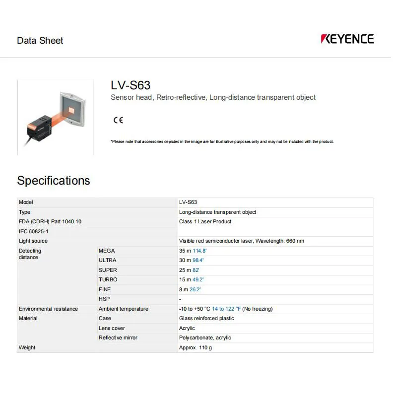 Brand New Genuine LV-S63 KEYENCE mirror reflection sensor 100% original