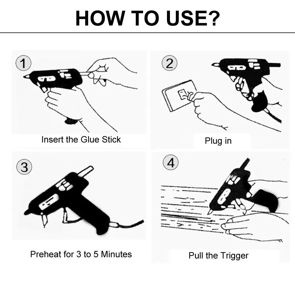 20W Glue Gun Mini Hot Melt Glue Gun Electric Heat Temperature Gun Repair Tool Set With Transparent Glue Stick 7x100mm Power Tool