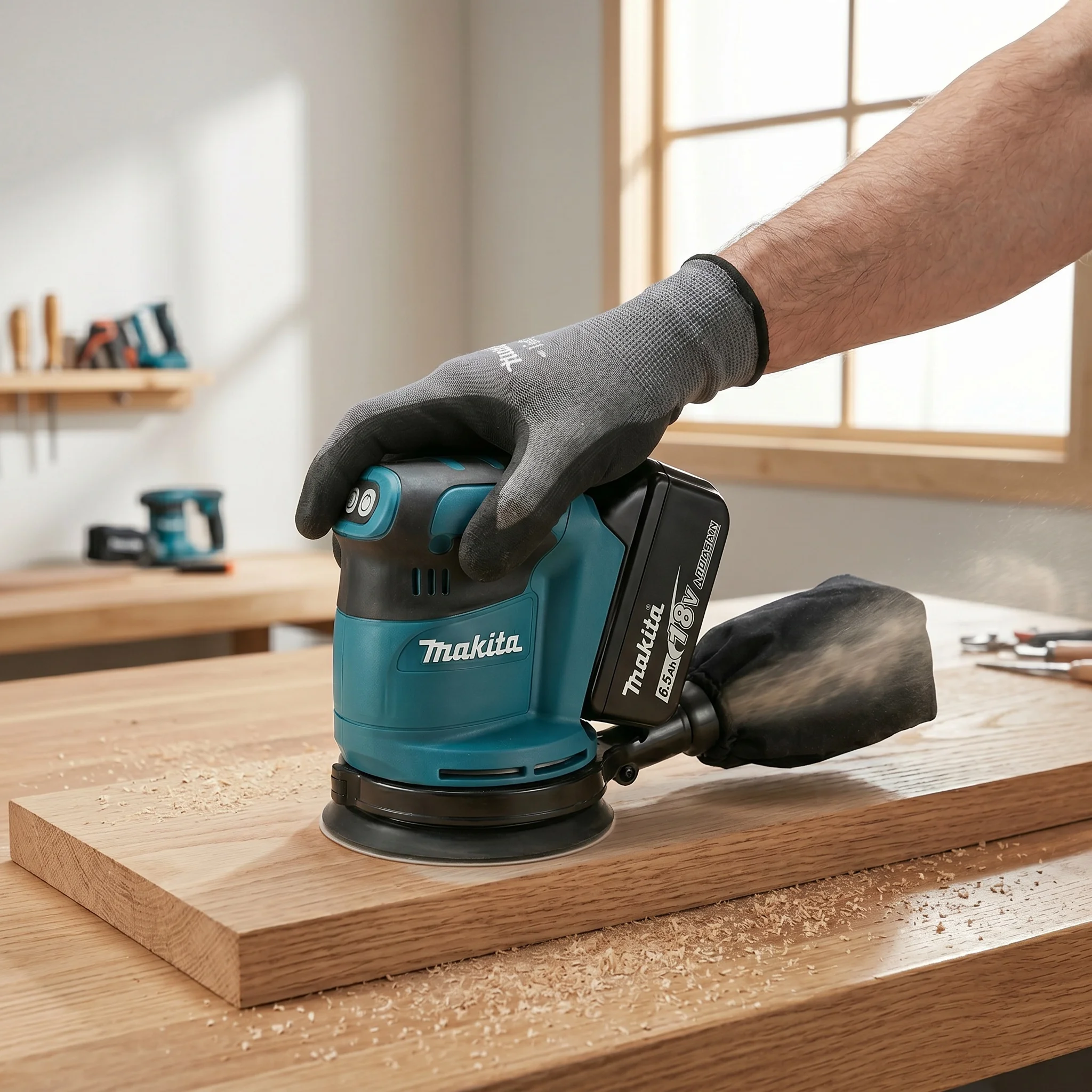 Original Makita DBO180Z 18V Cordless Random Orbital Sander for Woodworking Putty Polishing DIY and Professional Use Bare Tool