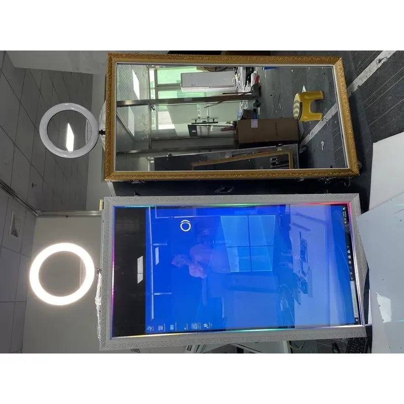 Portable Wedding  Retro Selfie Magic Mirror Photo Booth LED Frame Case Self Service Machine