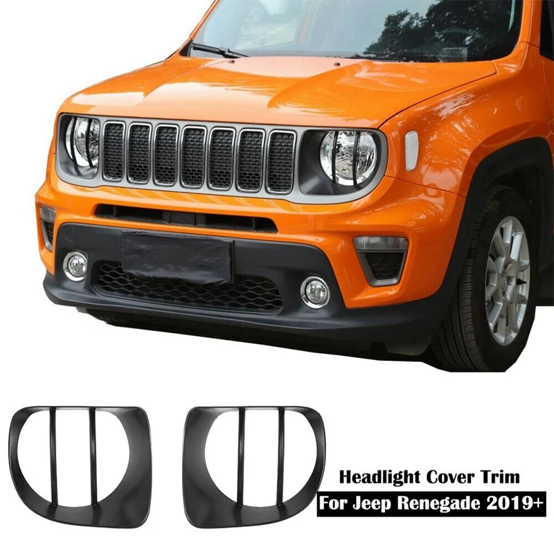 

Черная передняя лампа дневного света декоративная накладка для Jeep Renegade 2019 + 1 пара