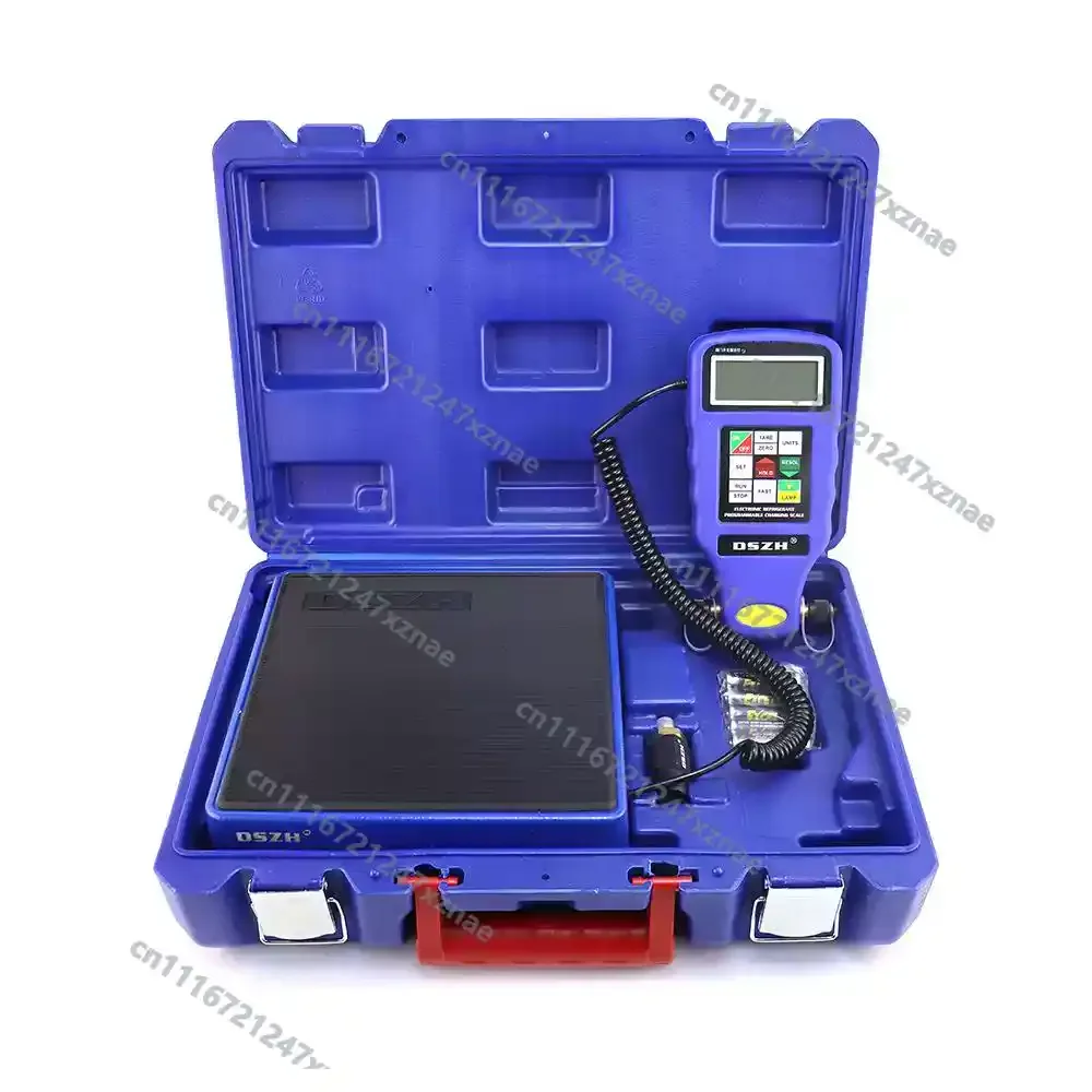 Refrigerant Charging Scale 100kg 5g Programmable High Flow Solenoid Valve LCD Display for HVAC AC R410A R407C