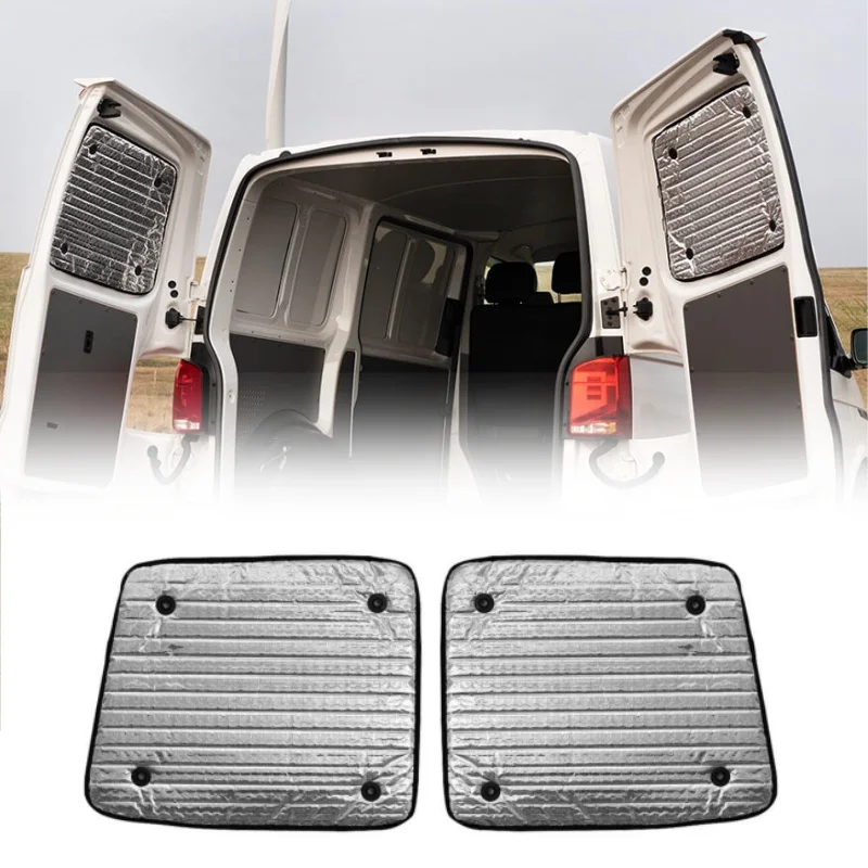 

1 пара термоизоляционных накладок на заднюю дверь для VW T6, жалюзи на окно транспортера, аксессуары для интерьера с 8 присосками