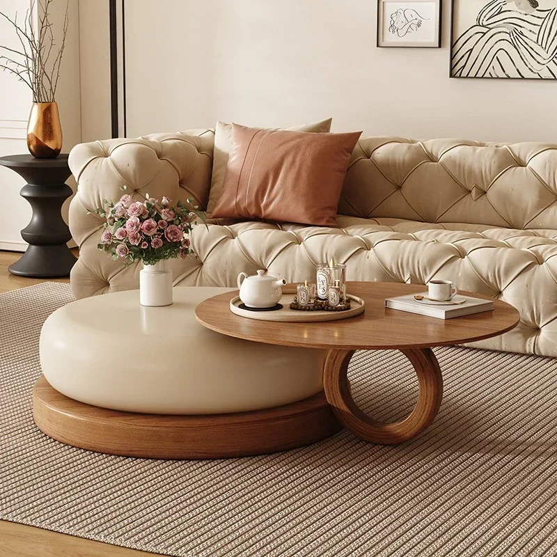 Modern Luxury Coffee Table Premium Nordic Round Organizer Coffee Table Design Living Room Table Basse Pour Salon Home Furniture