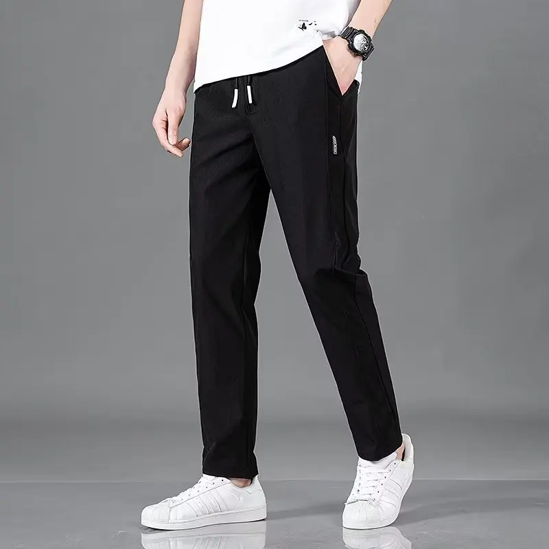 FGKKS 2024 Outdoor Casual Pants For Men Solid Color Fashion Slim Pants High Quality Design Hot Street Wear Casual Pants For Men