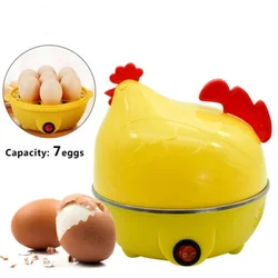 Cute Electric Egg Cooker Boiler 7 Cavities Cute Chicken Shape Non Stick Auto-off Egg Steamer With Indicator Light Kitchen Tools