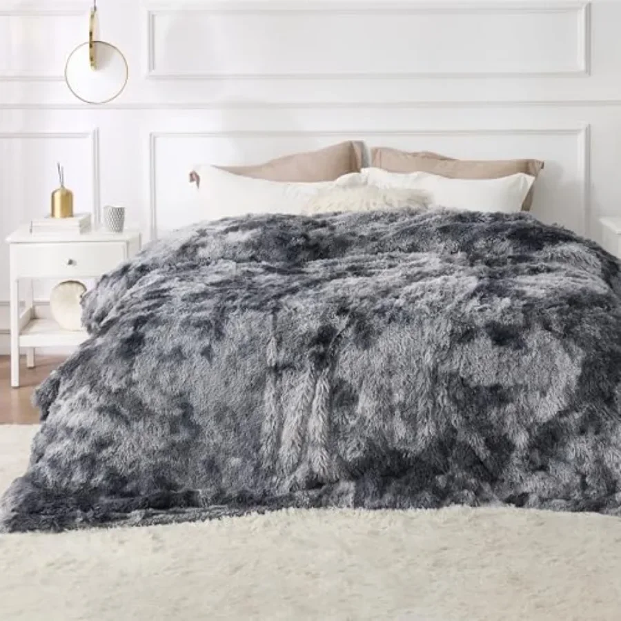 

GentleSoft Fluffy King Size Blanket for Bed, Faux Fur Fuzzy Minky Couture Warm Blanket for Winter, Thick Plush Sherpa Fleece Ov