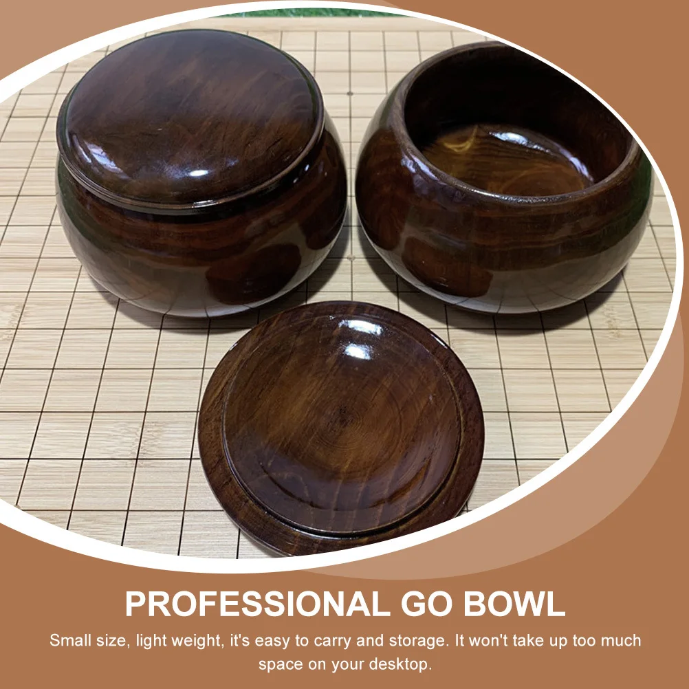 

Go Chess Pieces Bowl Wood Lidded Storage Can Portable Professional Chess Stones Holder Storage Box Desktop Organizer
