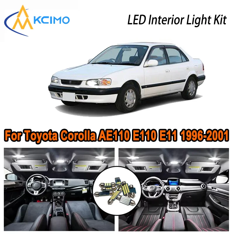 

For Toyota Corolla AE110 E110 E11 1996-2001 1997 1998 1999 LED Interior Dome Map Trunk Light Kit Car Led Lamps Canbus No Error