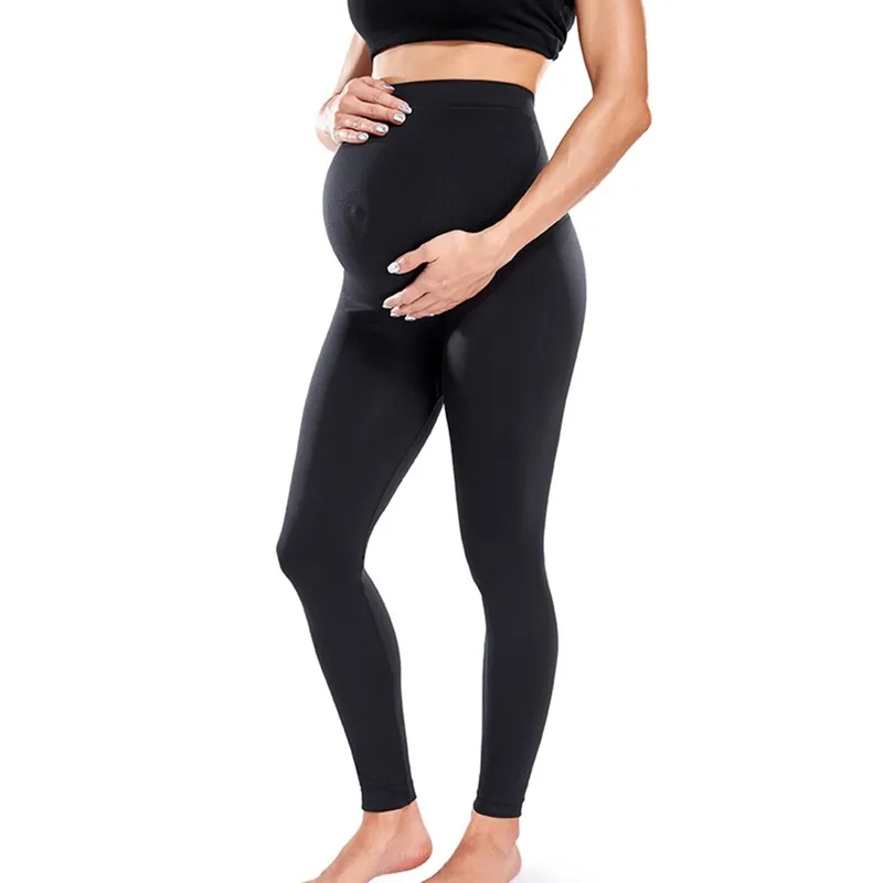 

High Waist Pregnancy Leggings Skinny Maternity Clothes For Pregnant Women Belly Support Knitted Leggins Body Shaper Trousers