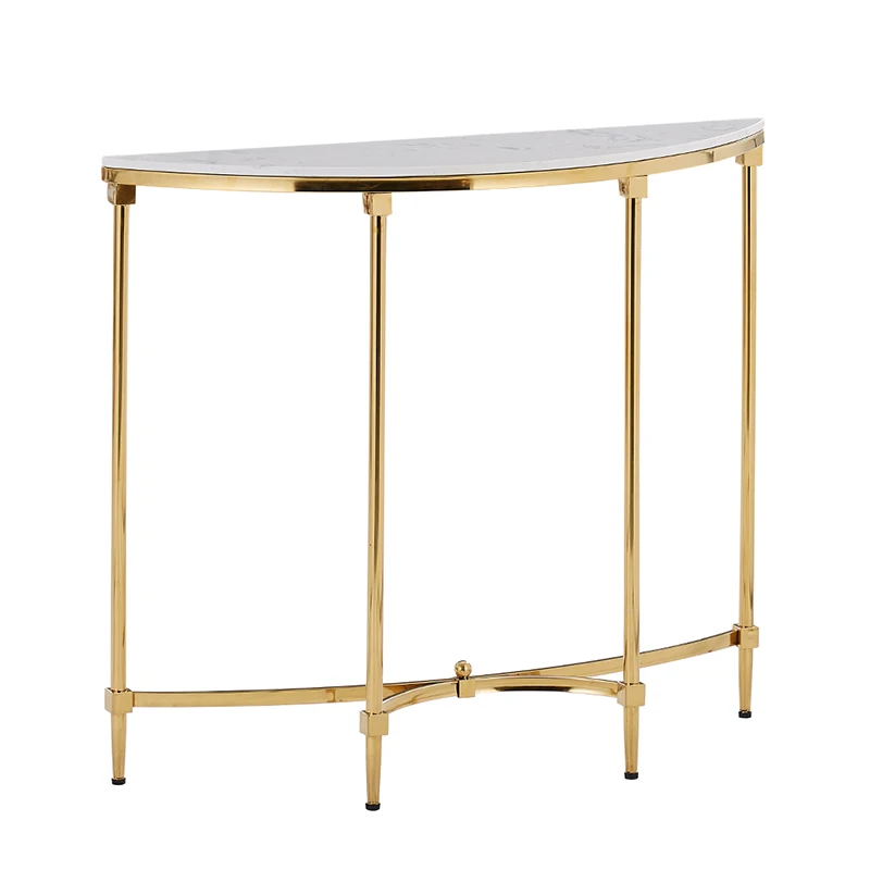 

Curved porch table Semicircular stainless steel rack Marble partition cabinet Porch cabinet against the wall Corridor porch tabl