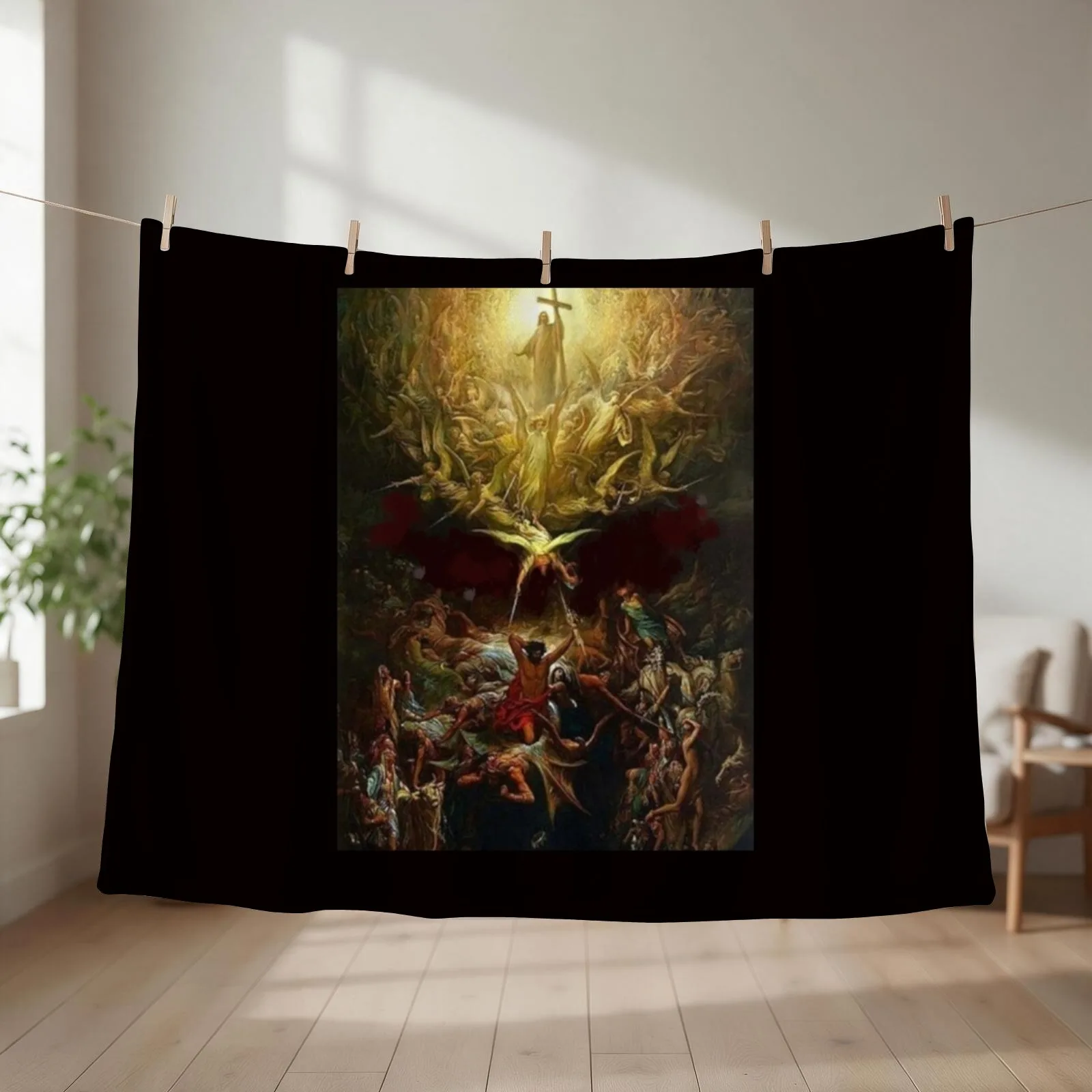 Heaven and Hades Angels and Demons Throw Blanket couch cozy soft plush fuzzy picnic outdoor blanket