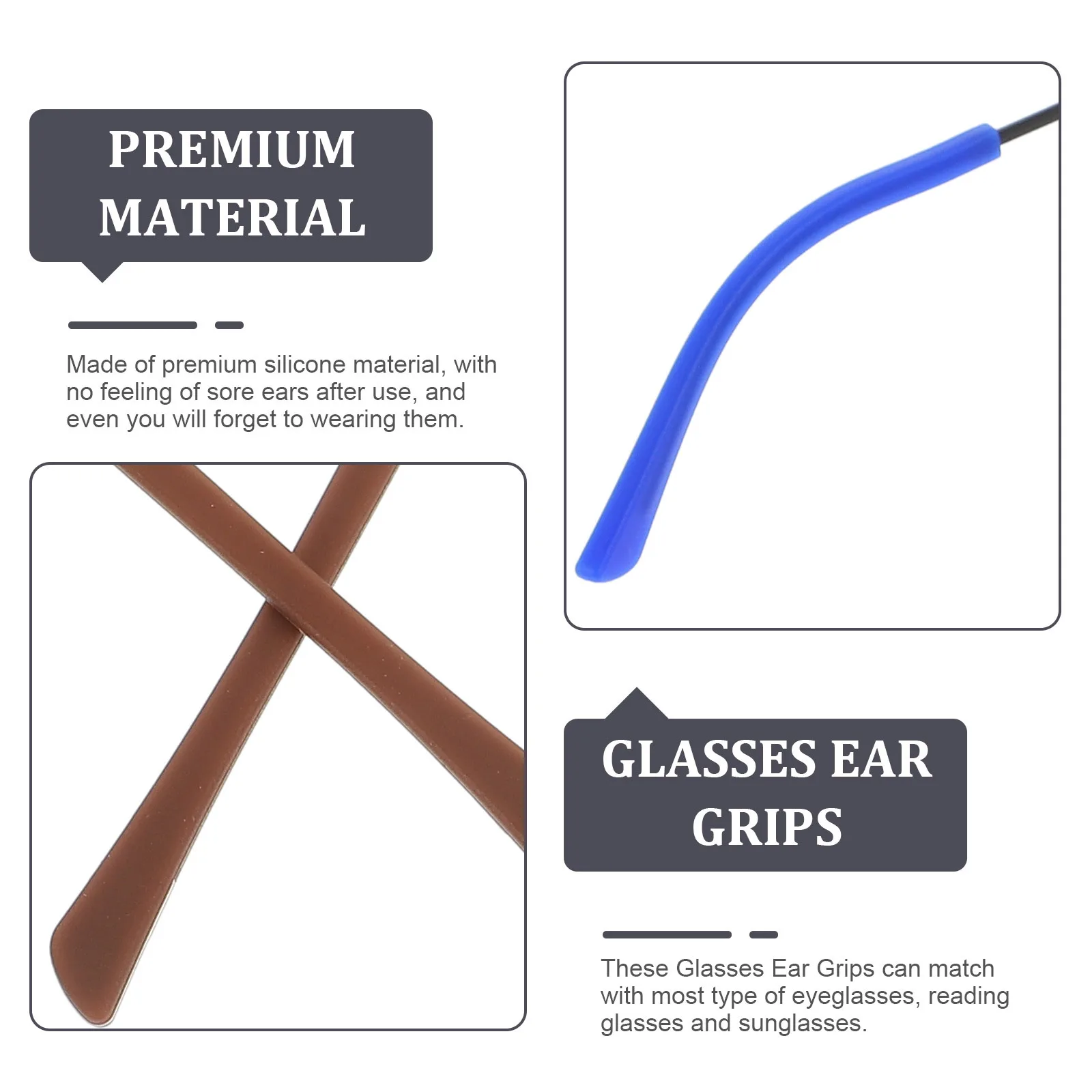 

12Pairs Silicone Glasses Ear Grips Anti Slip Eyeglass Temple Tips Prevent Slipping for Sports Reading Sunglasses Accessories