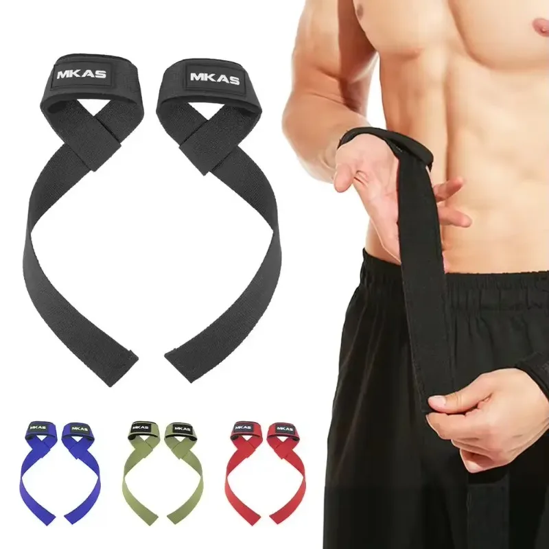 1Pair Non-slip Strap Gym Dumbbell Workout Weights Lifting Straps Crossfit Fitness Equipment Wrist Wrap Lift Exercise Training