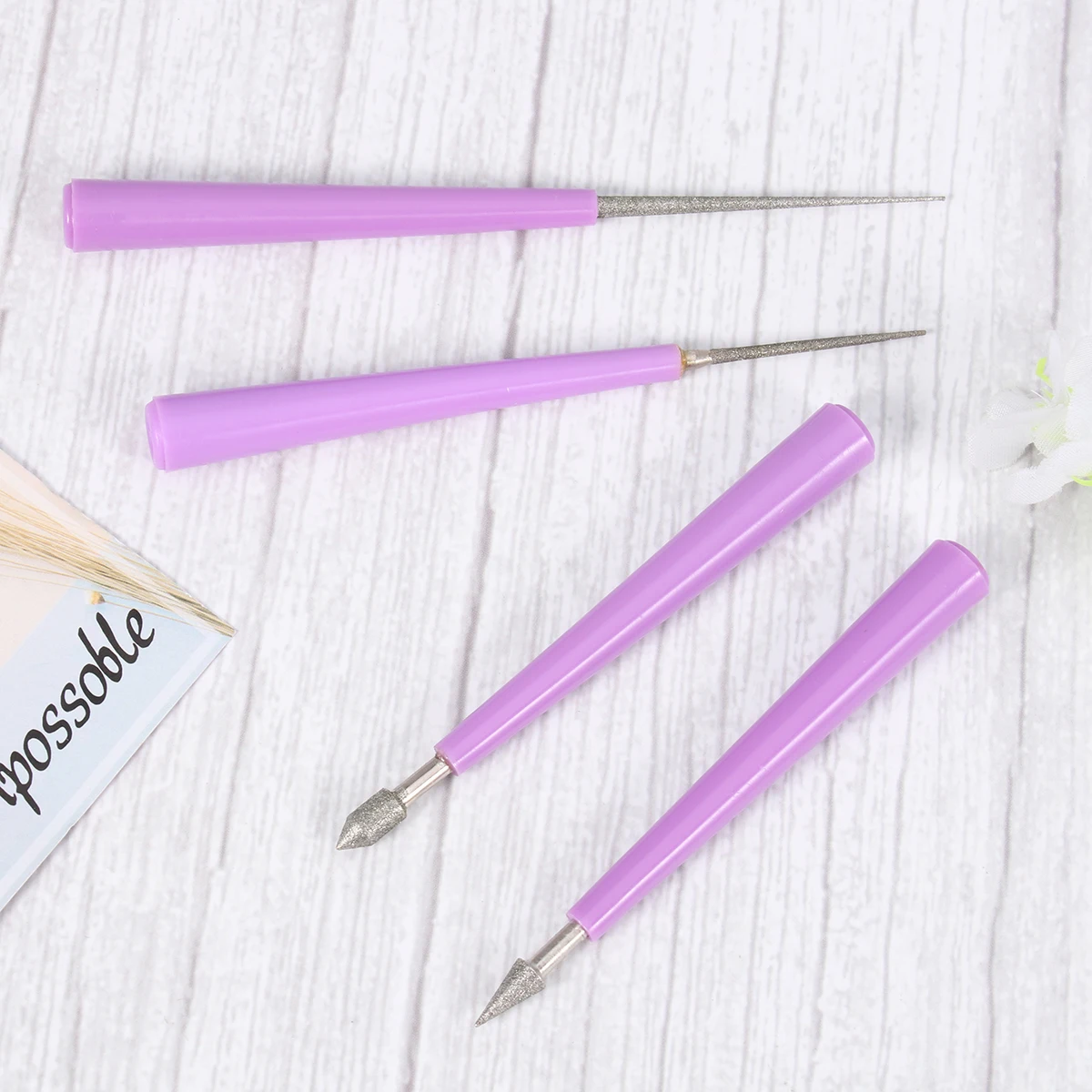 

4 Pcs Diamond File Lapidary Tools Craft Hand Jewelry Professional Applications Hobby Stone Polishing