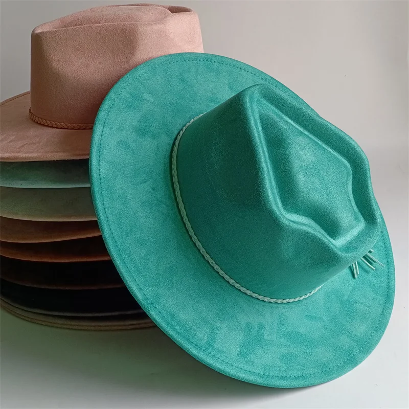 NEW LightSeaGreen Suede Hat Heart and Arrow Men Women Autumn Winter Felt Jazz Hats Classic Church Fedoras Hat Sombrero Hombre