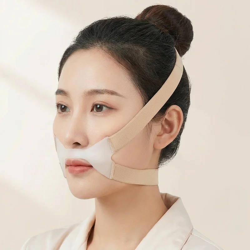 Ear Hook V-Line Face Lifting Bandage, Sleep Facial Shaper, Softens Nasolabial Folds & Supports Double Chin, Day & Night Wear Bea