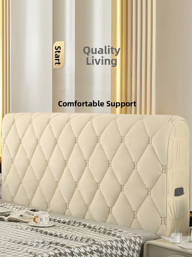 

Новый защитный чехол для изголовья кровати: пылезащитный, из утолщенного хлопка, мягкий, противоскользящий, для кожаных и деревянных кроватей