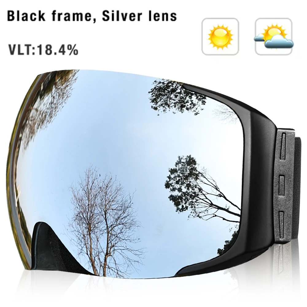 

Магнитные лыжные очки UV400 с защитой от запотевания, магнитные линзы, очки для сноубординга и снегохода, снежные очки для женщин и мужчин, для активного отдыха на природе