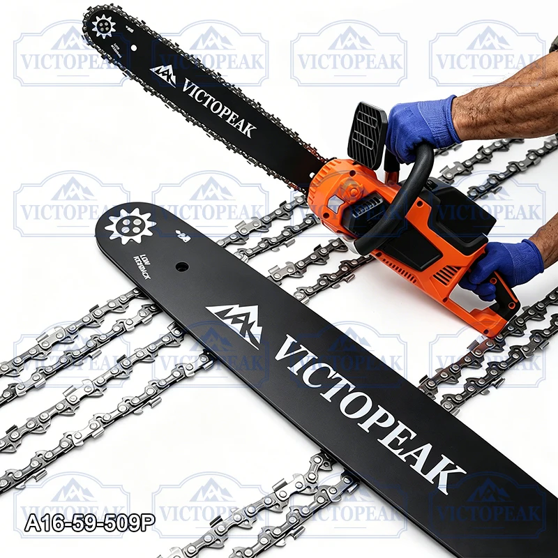 16 Zoll 3/8'' 0,050'' 59DL Kettensägenschwert Ersatz für elektrische Kettensäge, Gartenschere, Gartenwerkzeug-Zubehör – Detail 6