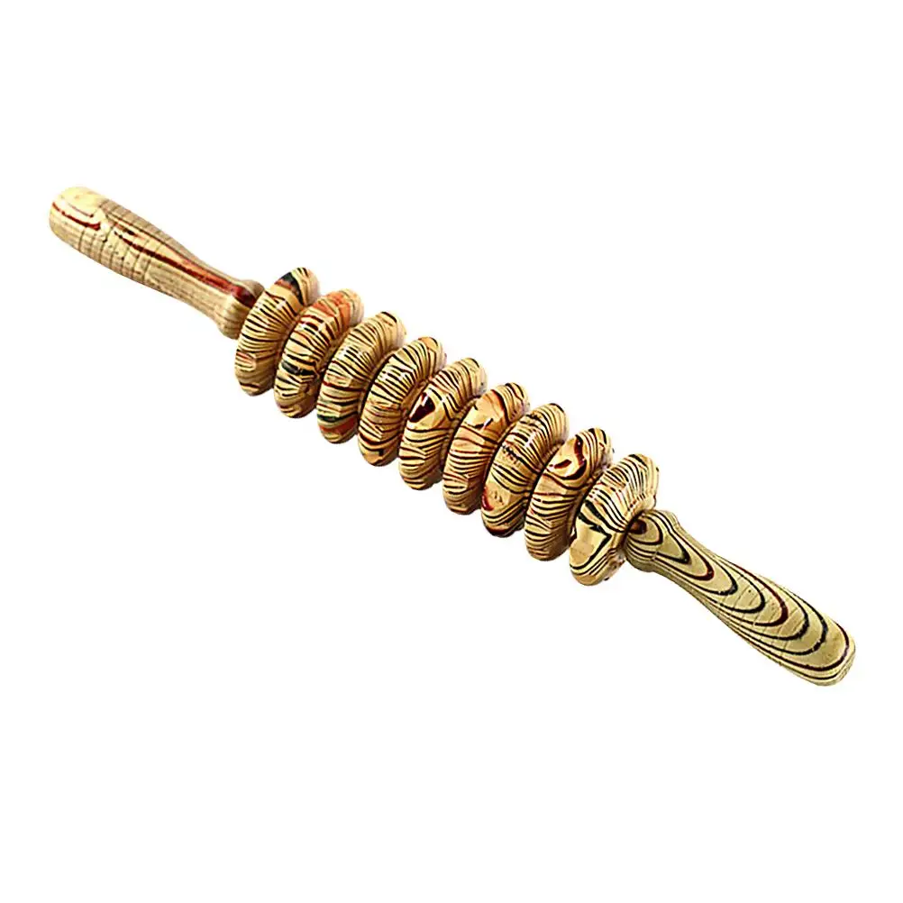 

Wooden Abdominal Full- Roller Handheld Massaging Roller Stick Eco-friendly Safe Multi-function Massage Tool