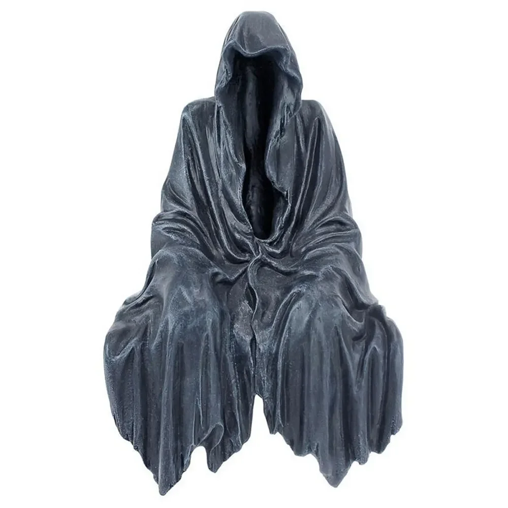 Resin Black Death Statue Horror Robe Nightcrawler Horror Ghost Sculpture Ornament Home Desktop Sculpture Ornament