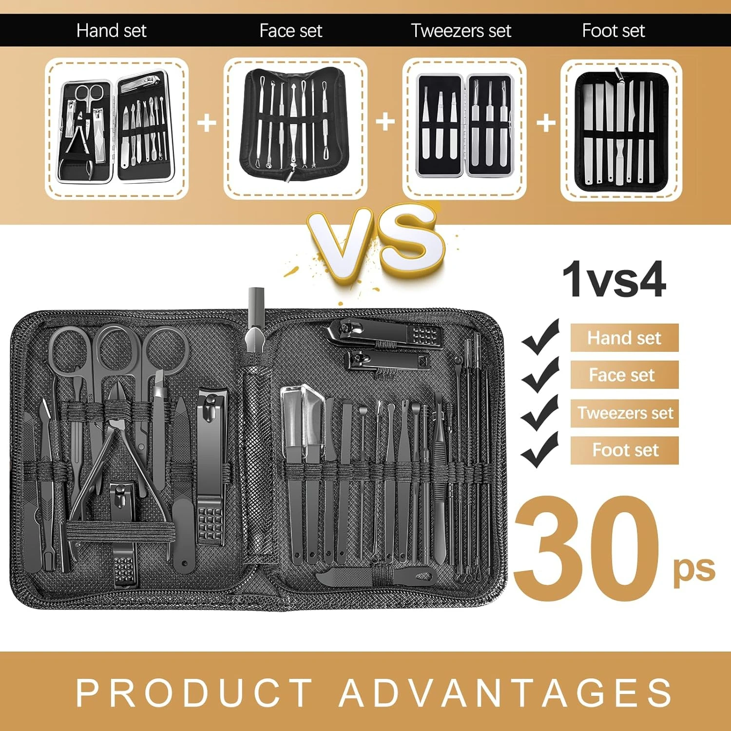 Ensemble d'outils de manucure de qualité supérieure pour un polissage parfait, N64., fabriqué avec précision pour une utilisation à domicile et en salon, ensemble de manucure de qualité salon, P