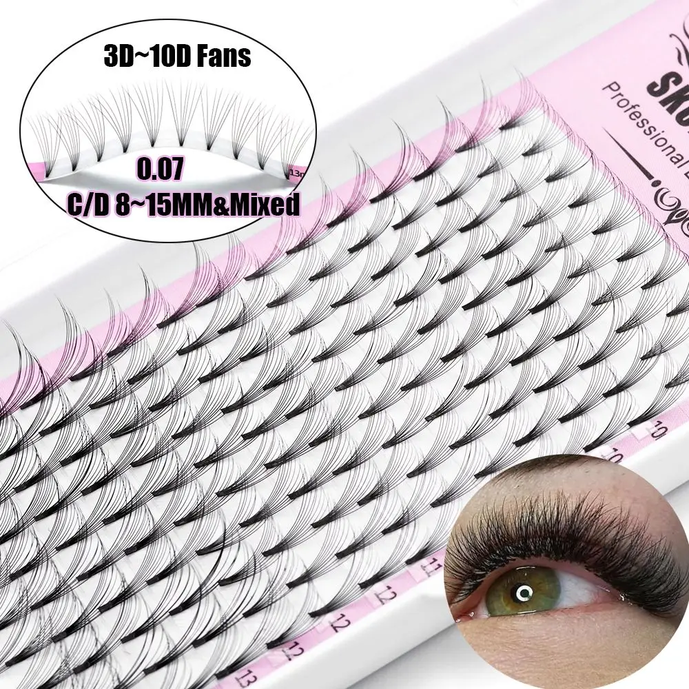 Woman's Fashion 0.07 Thickness Natural Long Semi Permanent Premade Volume Fans Faux Mink Hair False Eyelashes Lash Extension